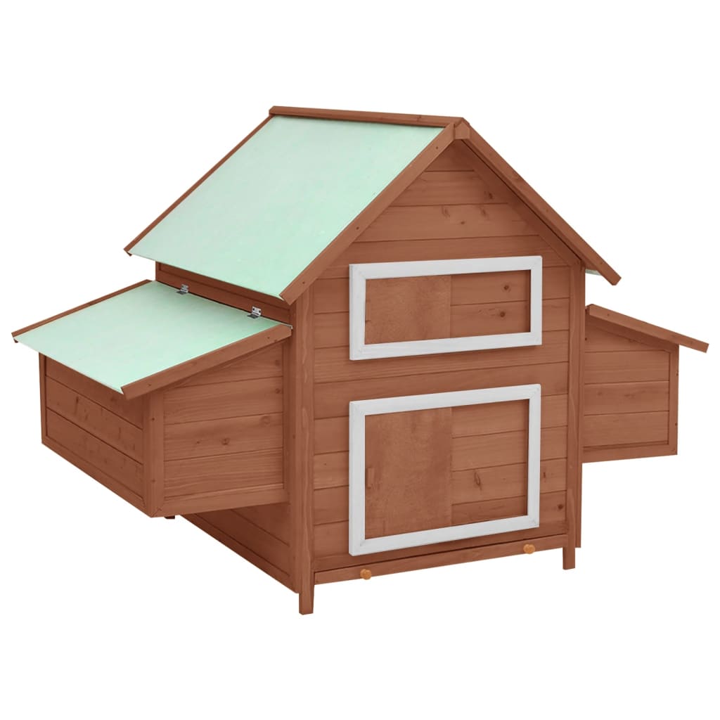 vidaXL Chicken Coop Hen House with 2 Nesting Boxes Chicken Pen Solid Fir Wood-2