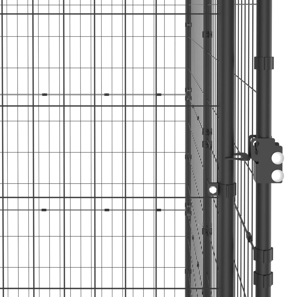 vidaXL Outdoor Dog Kennel Steel with Roof 208.4 ft²-4