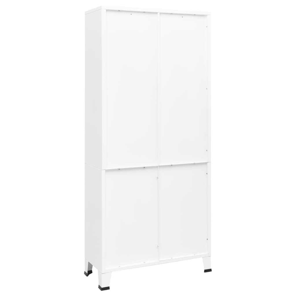vidaXL Bookshelf Bookcase with 3 Shelves Decor Cabinet with Display Steel-3