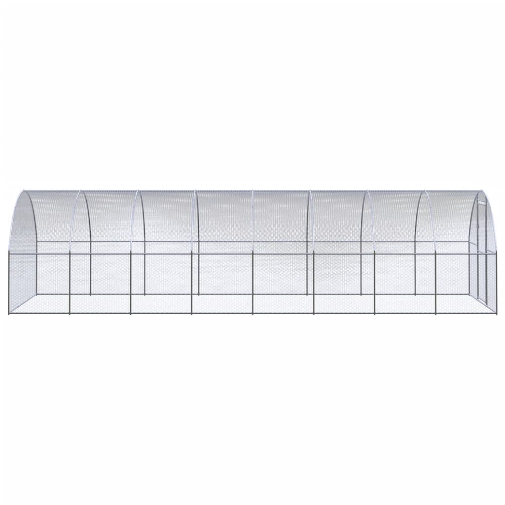 vidaXL Outdoor Chicken Coop 9.8'x26.2'x6.6' Galvanized Steel-1