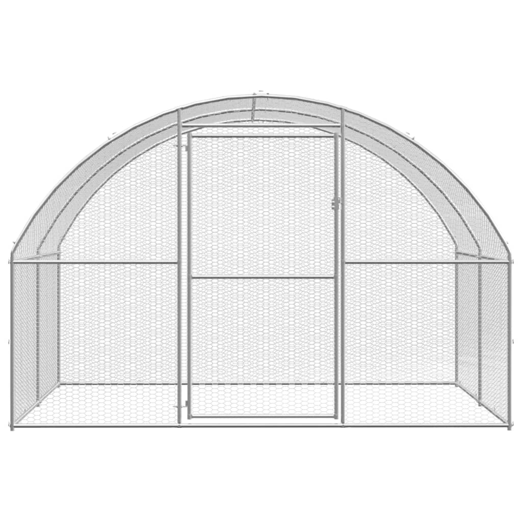 vidaXL Outdoor Chicken Coop 9.8'x26.2'x6.6' Galvanized Steel-3