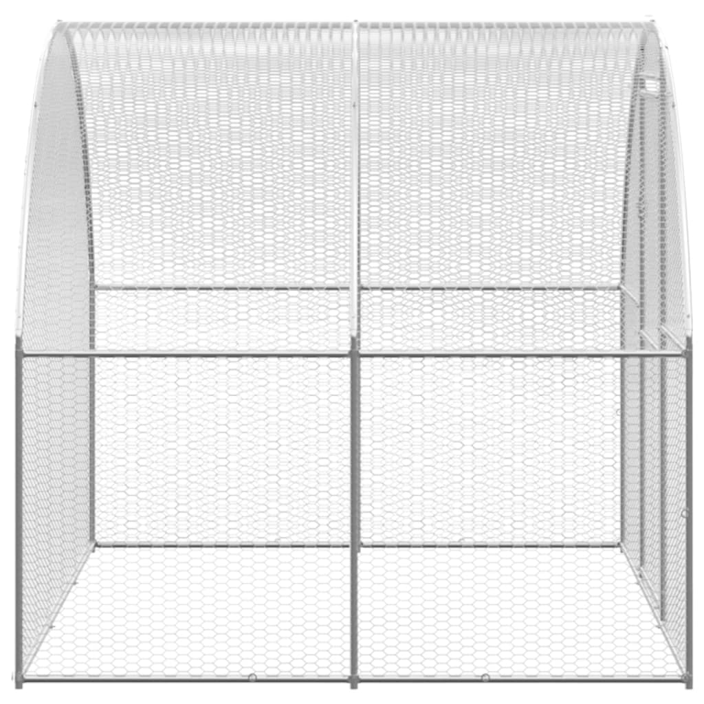 vidaXL Outdoor Chicken Coop 9.8'x26.2'x6.6' Galvanized Steel-4