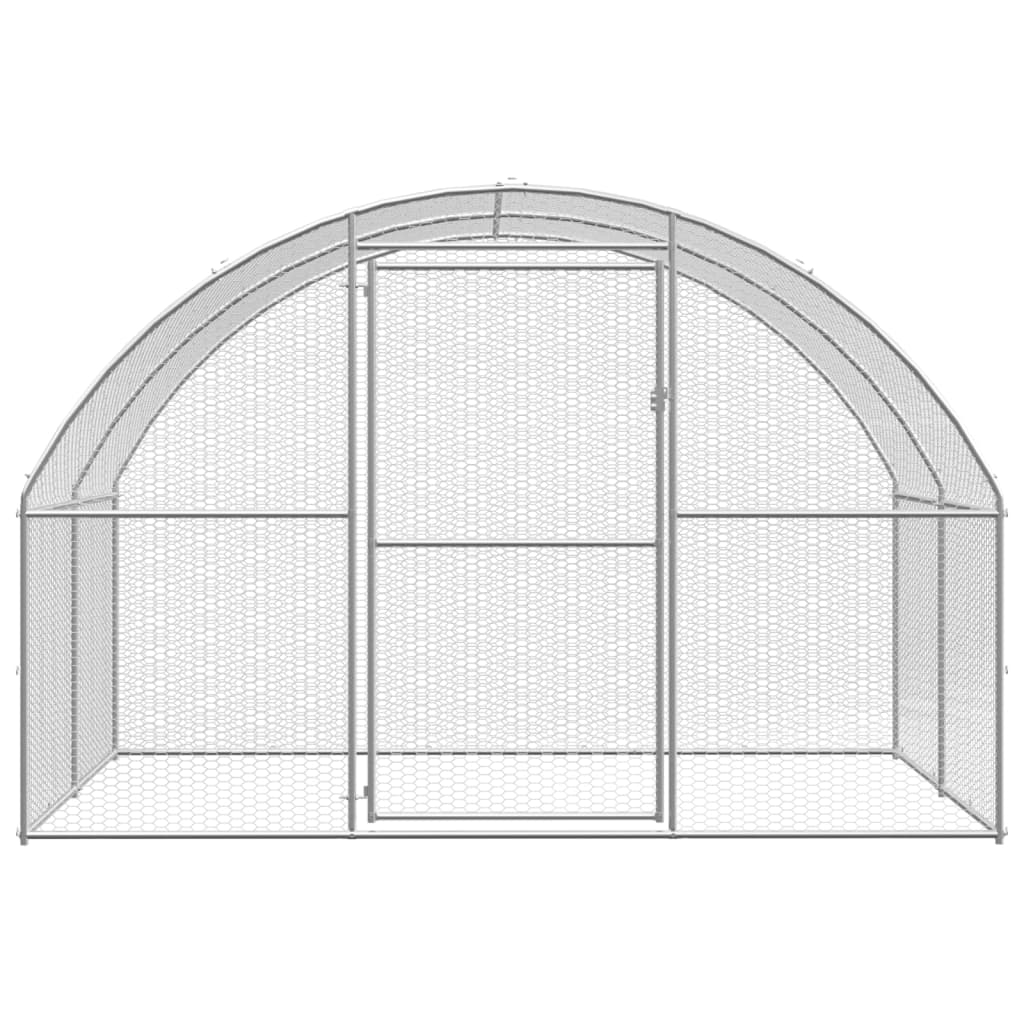 vidaXL Outdoor Chicken Coop 9.8'x32.8'x6.6' Galvanized Steel-3