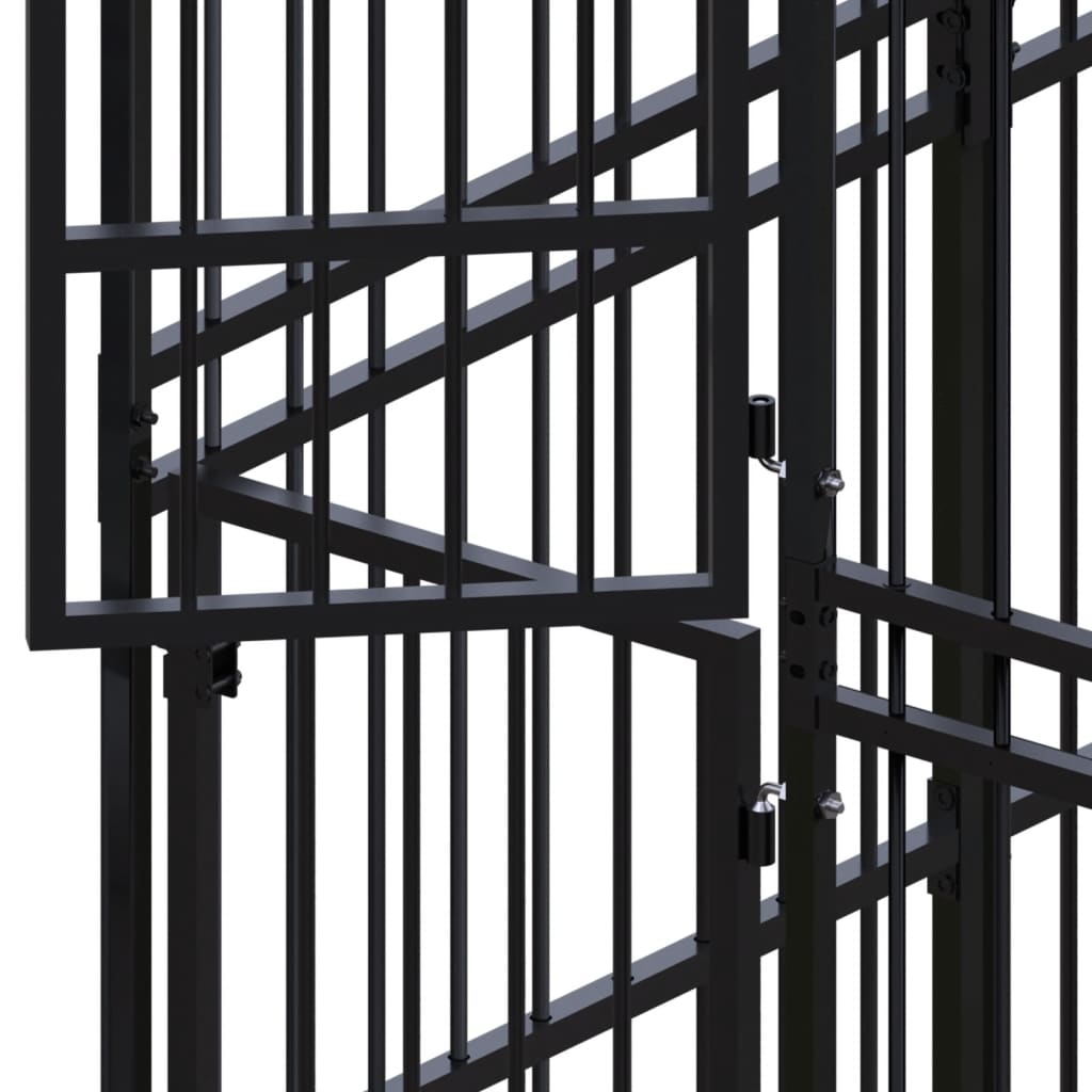 vidaXL Outdoor Dog Kennel Steel 198.4 ft²-3