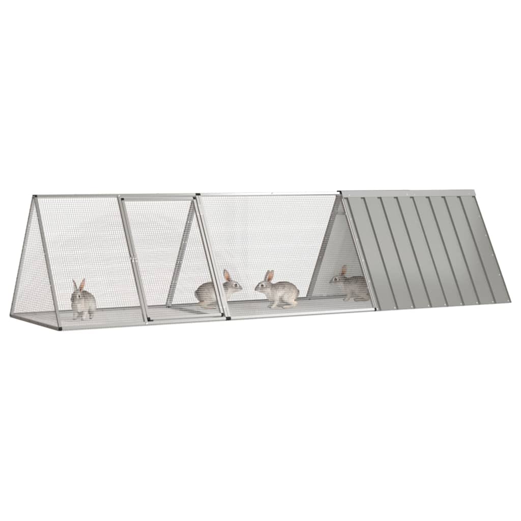 vidaXL Rabbit Cage Rabbit Hutch Garden Small Animal Cage Galvanized Steel-2