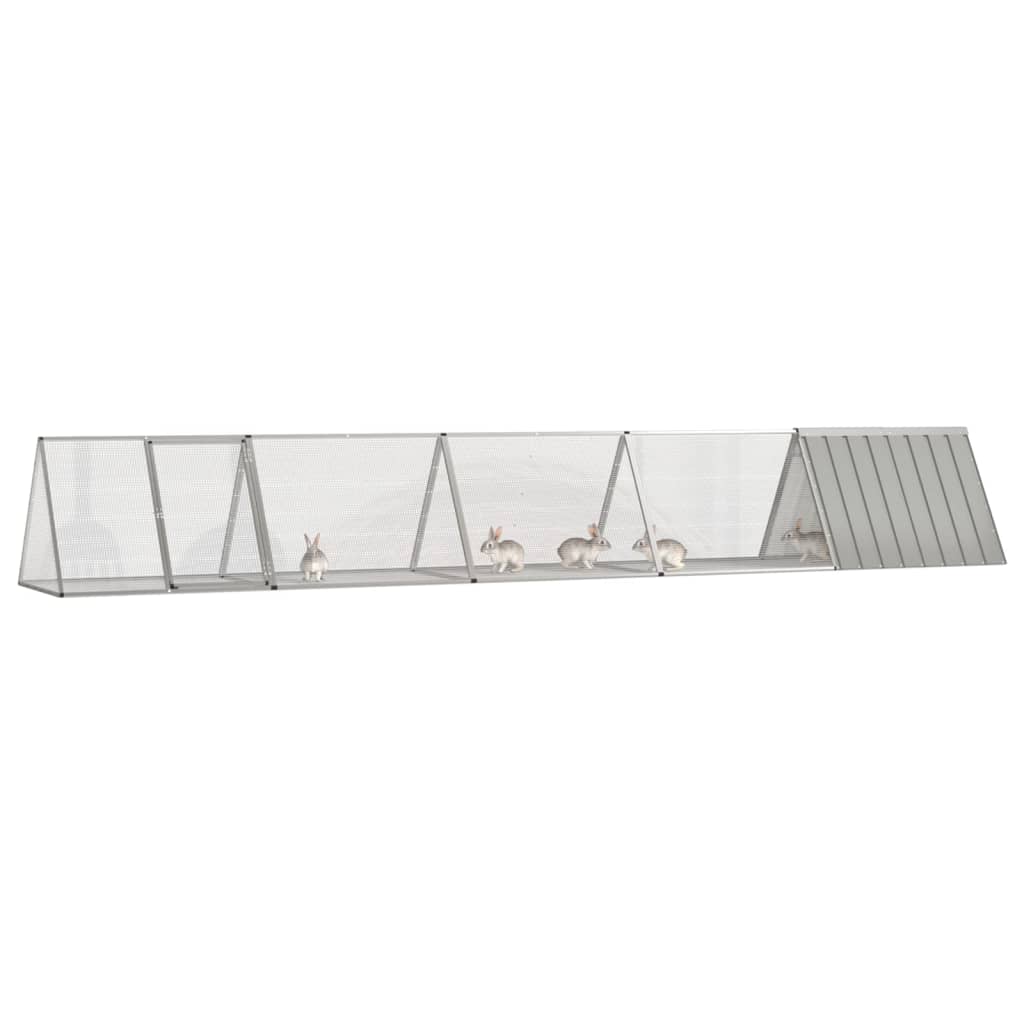 vidaXL Rabbit Cage Rabbit Hutch Garden Small Animal Cage Galvanized Steel-4