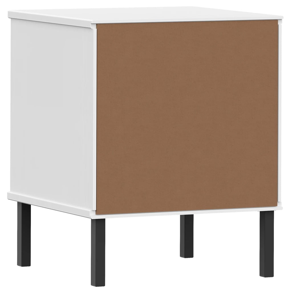 vidaXL Nightstand Storage Bedside Table with 2 Drawers Solid Pine Wood OSLO-2