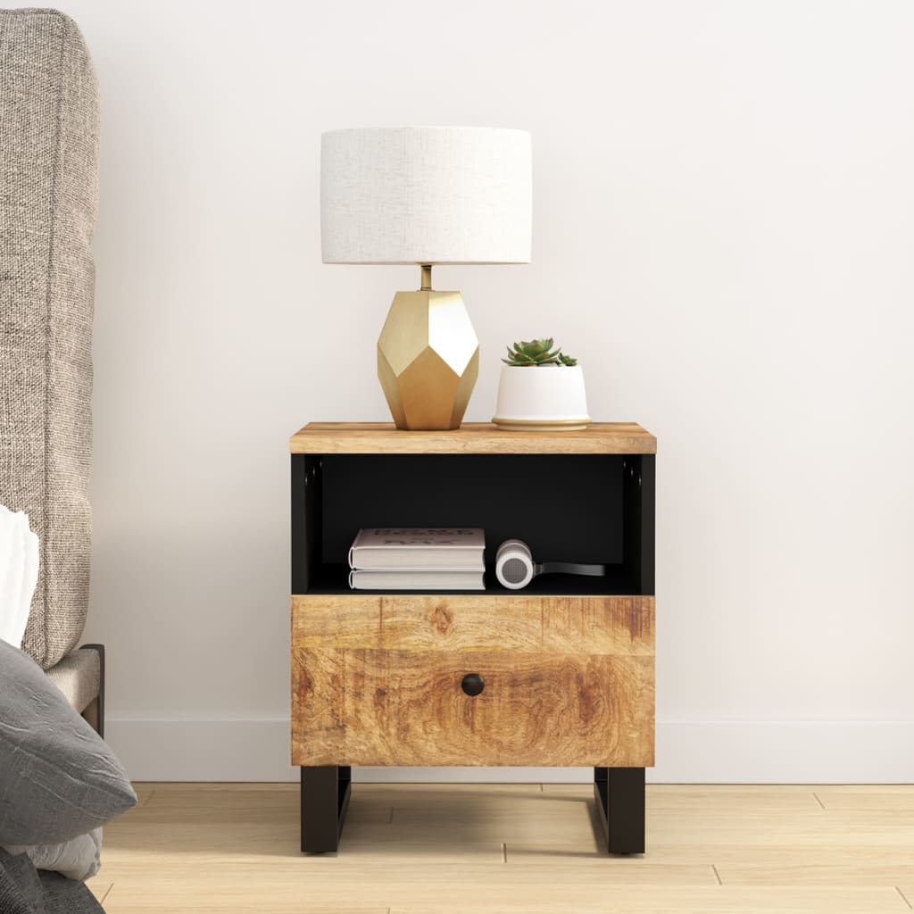 vidaXL Cabinet Storage Accent Nightstand End Table for Bedroom Solid Wood-2