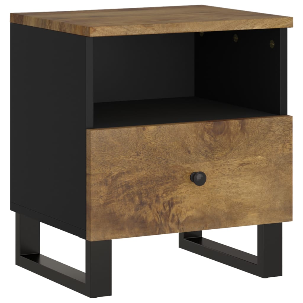 vidaXL Cabinet Storage Accent Nightstand End Table for Bedroom Solid Wood-0