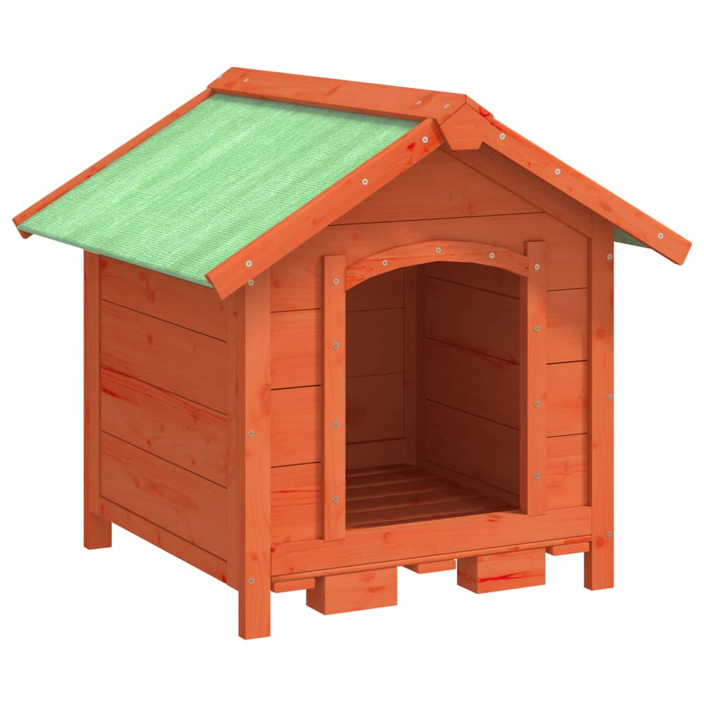 vidaXL Dog Kennel Brown 25.6"x25.6"x24.2" Solid Wood Pine-1