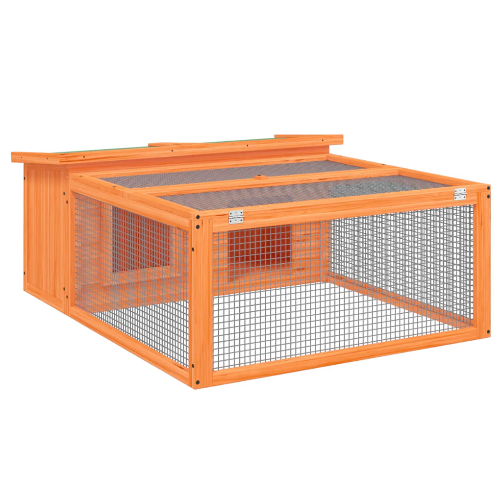 vidaXL Rabbit Hutch Brown 46.3"x38.2"x18.7" Solid Wood Pine-2