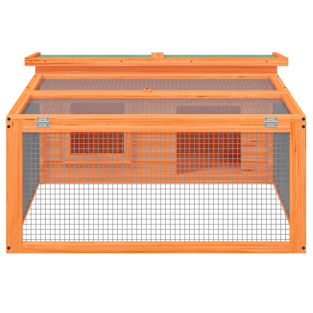 vidaXL Rabbit Hutch Brown 46.3"x38.2"x18.7" Solid Wood Pine-4