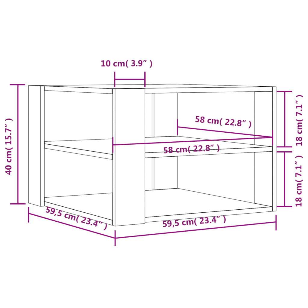 vidaXL Coffee Table Accent Storage Home Living Room Furniture Engineered Wood-3