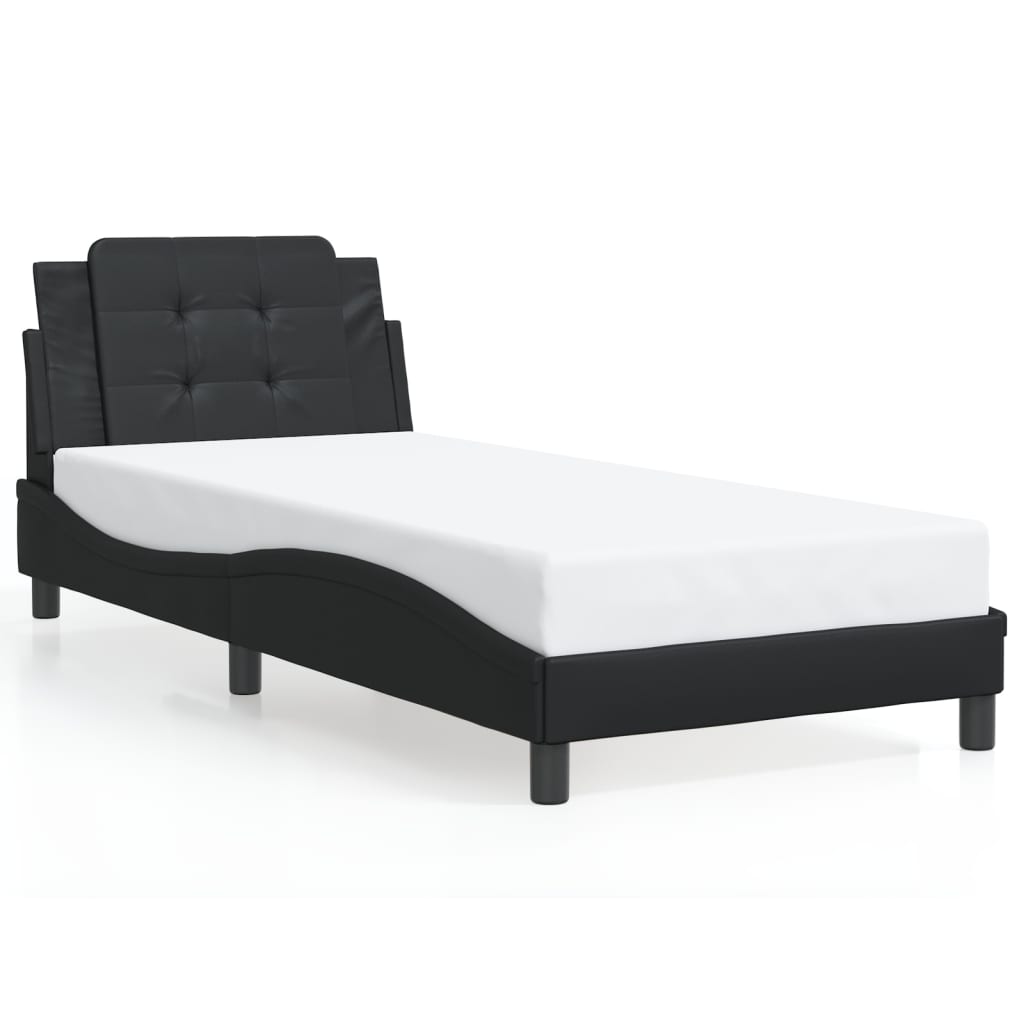 vidaXL Bed Frame with Headboard Platform Base Bedroom Furniture Faux Leather-5