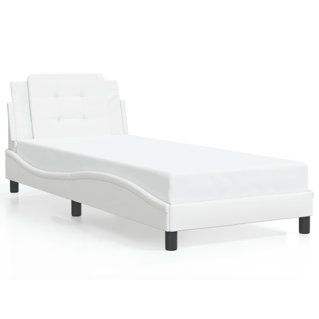 vidaXL Bed Frame with Headboard Platform Base Bedroom Furniture Faux Leather-14