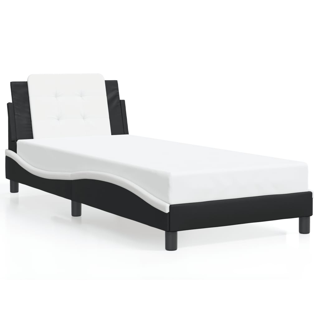 vidaXL Bed Frame with Headboard Platform Base Bedroom Furniture Faux Leather-9