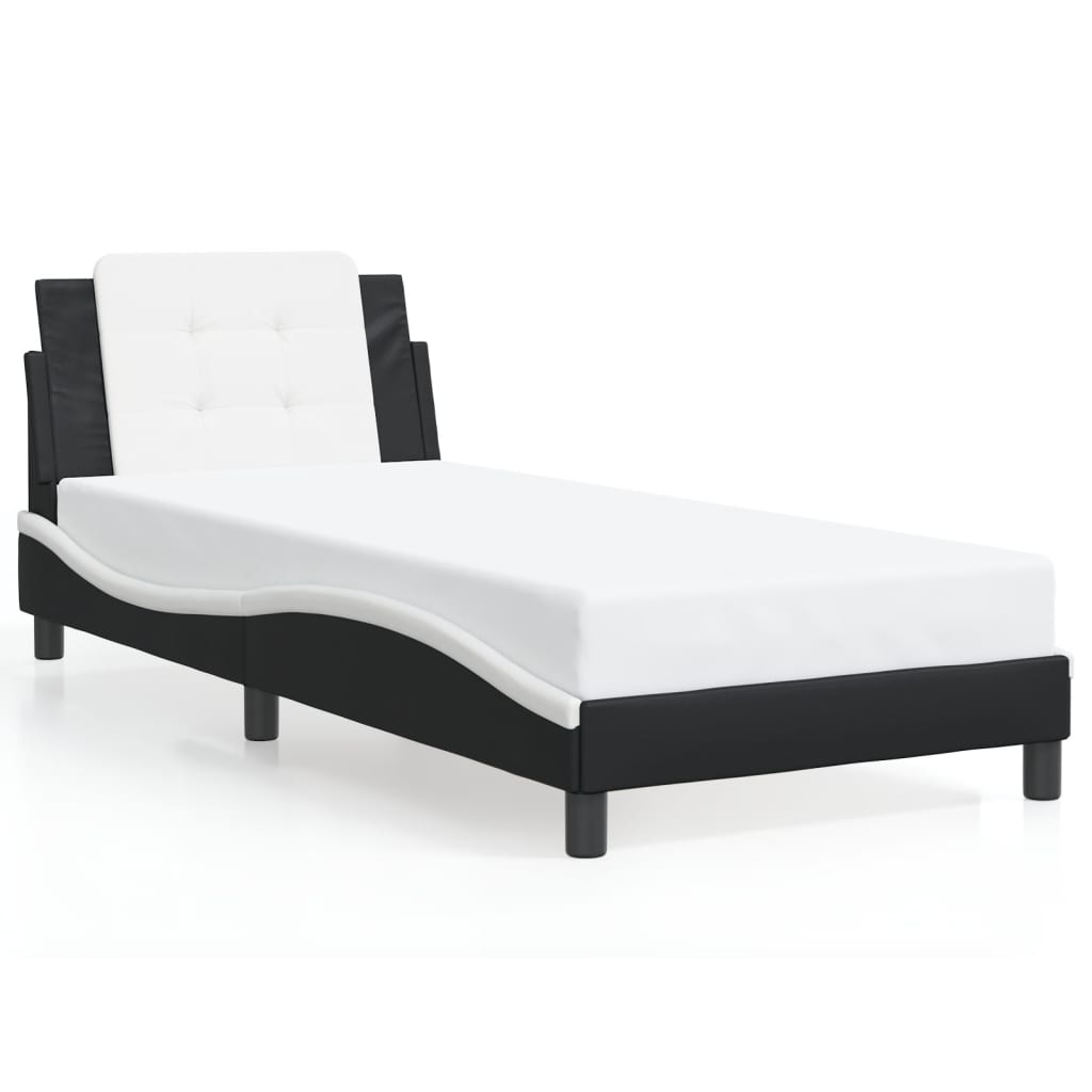 vidaXL Bed Frame with Headboard Platform Base Bedroom Furniture Faux Leather-8