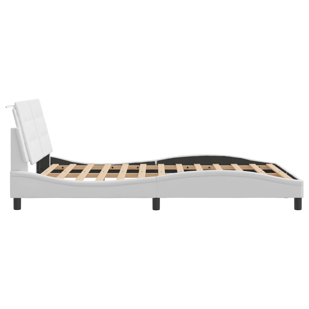 vidaXL Bed Frame with Headboard Platform Base Bedroom Furniture Faux Leather-4