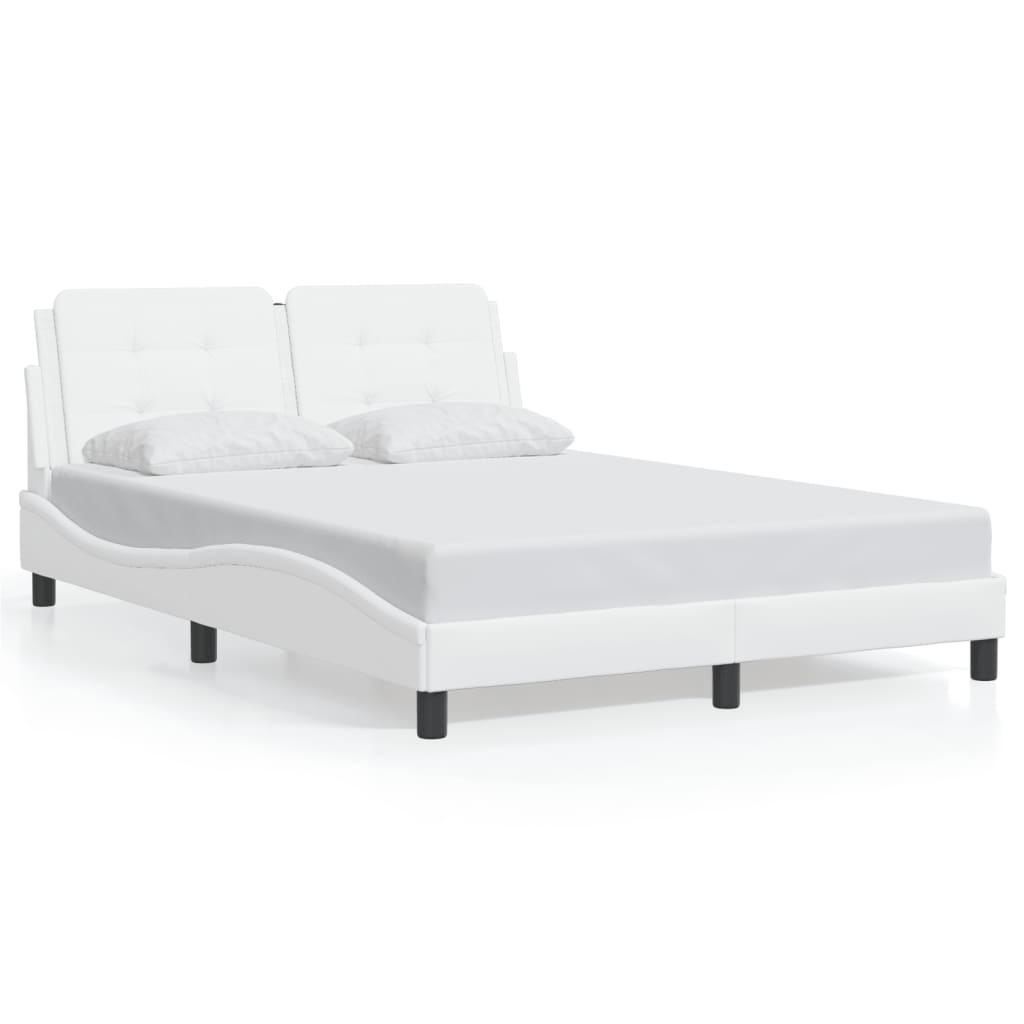 vidaXL Bed Frame with Headboard Platform Base Bedroom Furniture Faux Leather-12