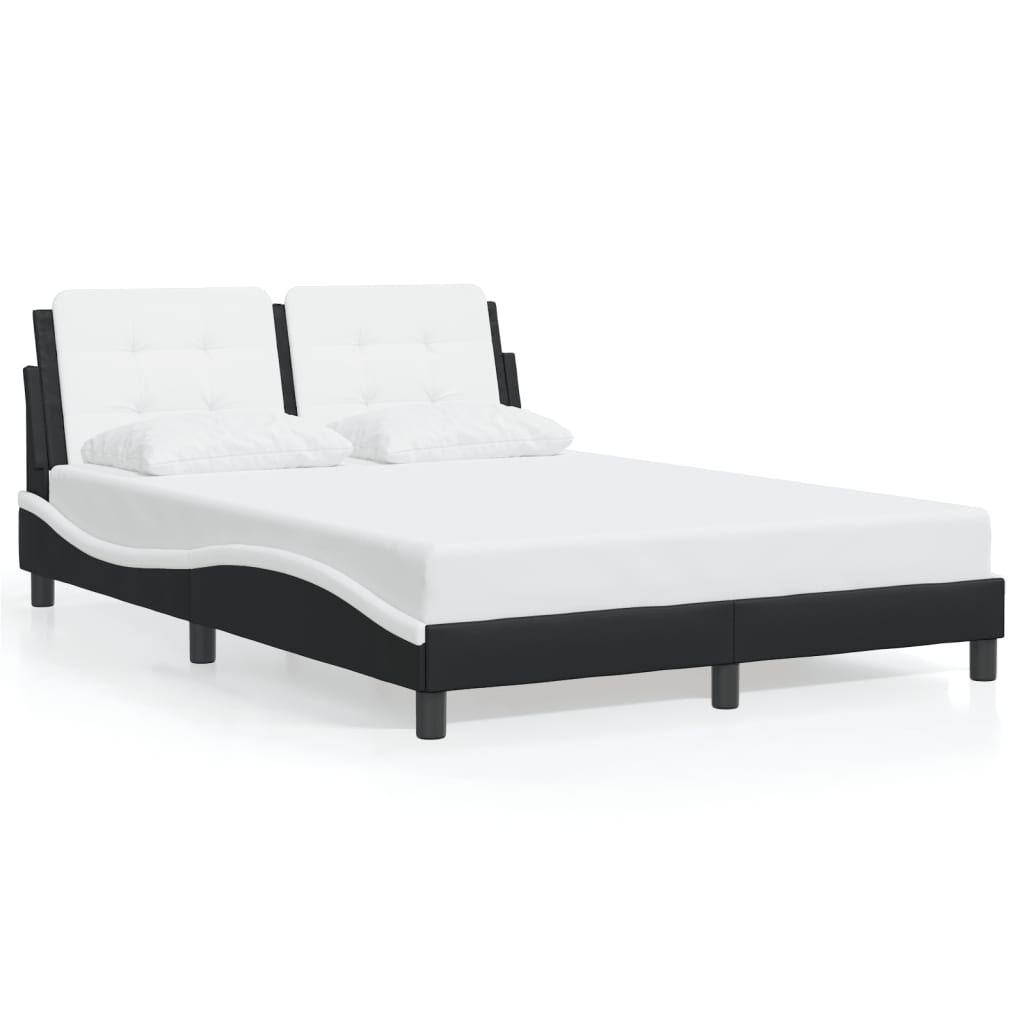 vidaXL Bed Frame with Headboard Platform Base Bedroom Furniture Faux Leather-7