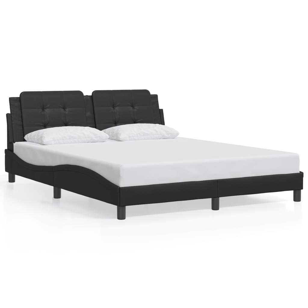 vidaXL Bed Frame with Headboard Platform Base Bedroom Furniture Faux Leather-2