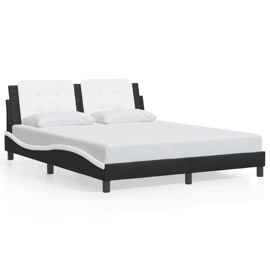 vidaXL Bed Frame with Headboard Platform Base Bedroom Furniture Faux Leather-6