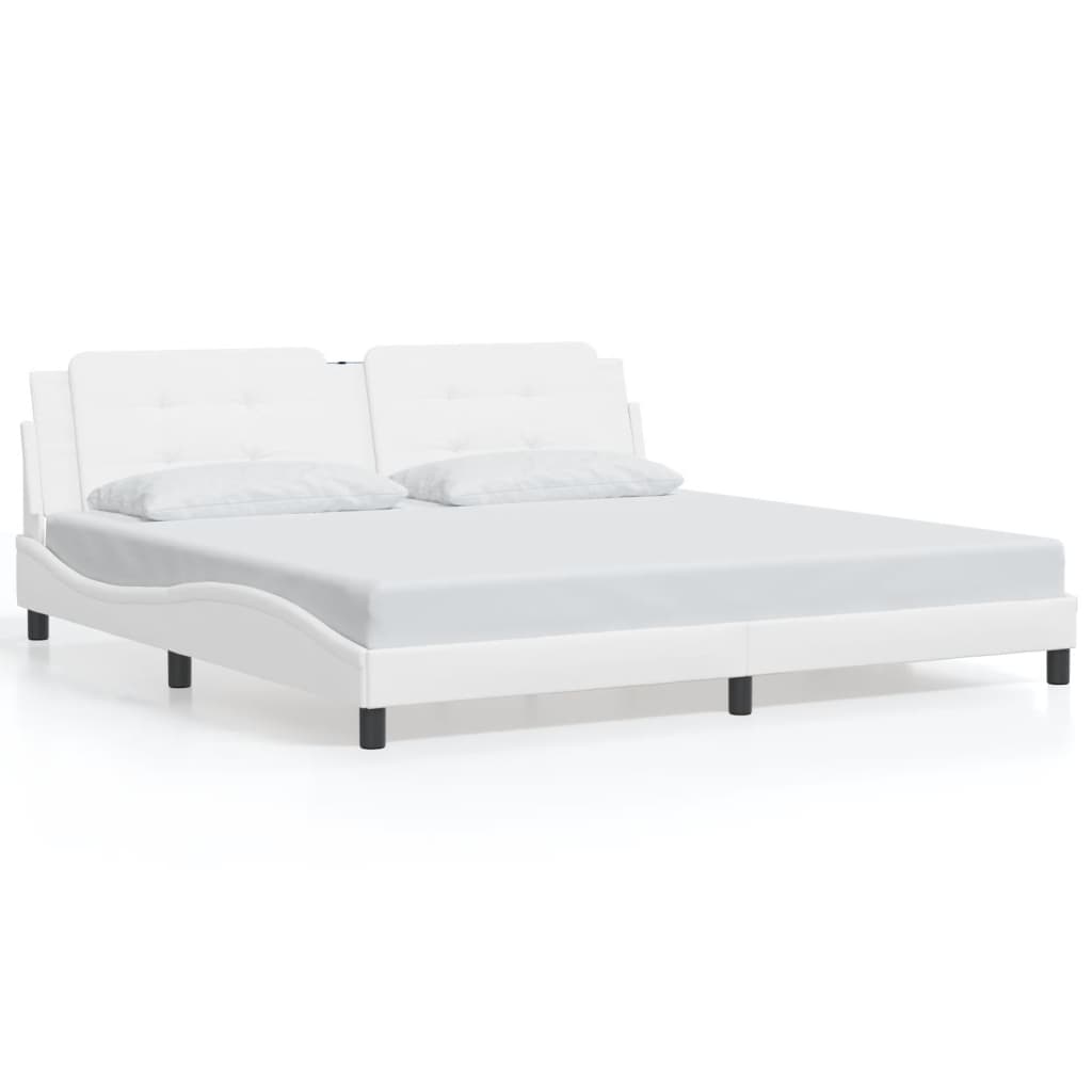 vidaXL Bed Frame with Headboard Platform Base Bedroom Furniture Faux Leather-11