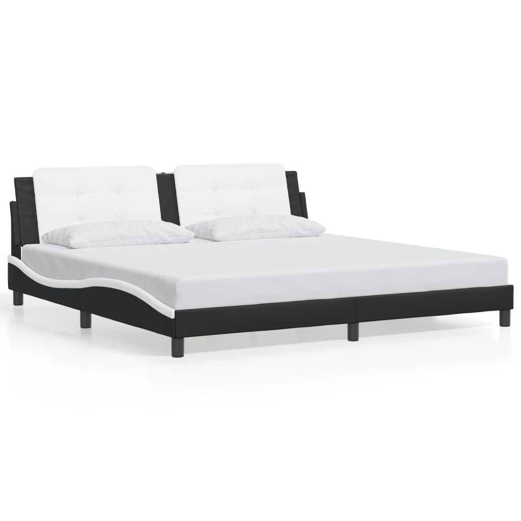vidaXL Bed Frame with Headboard Platform Base Bedroom Furniture Faux Leather-10