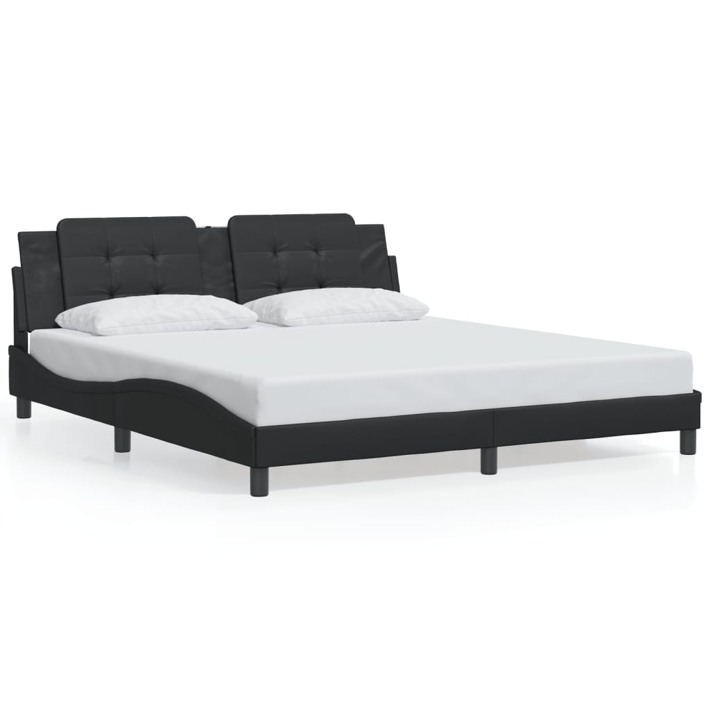 vidaXL Bed Frame with Headboard Platform Base Bedroom Furniture Faux Leather-1