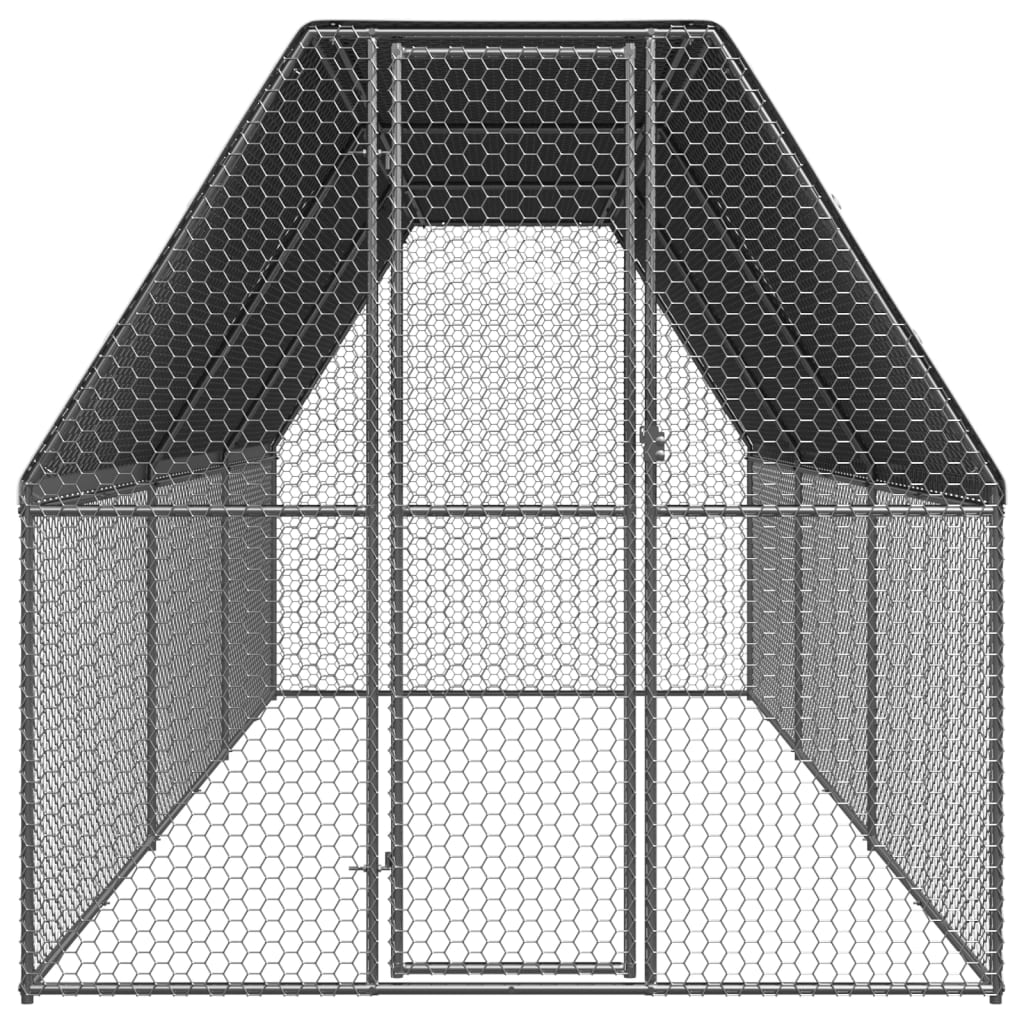 vidaXL Chicken Cage 6.6'x19.7'x6.6' Galvanized Steel-1