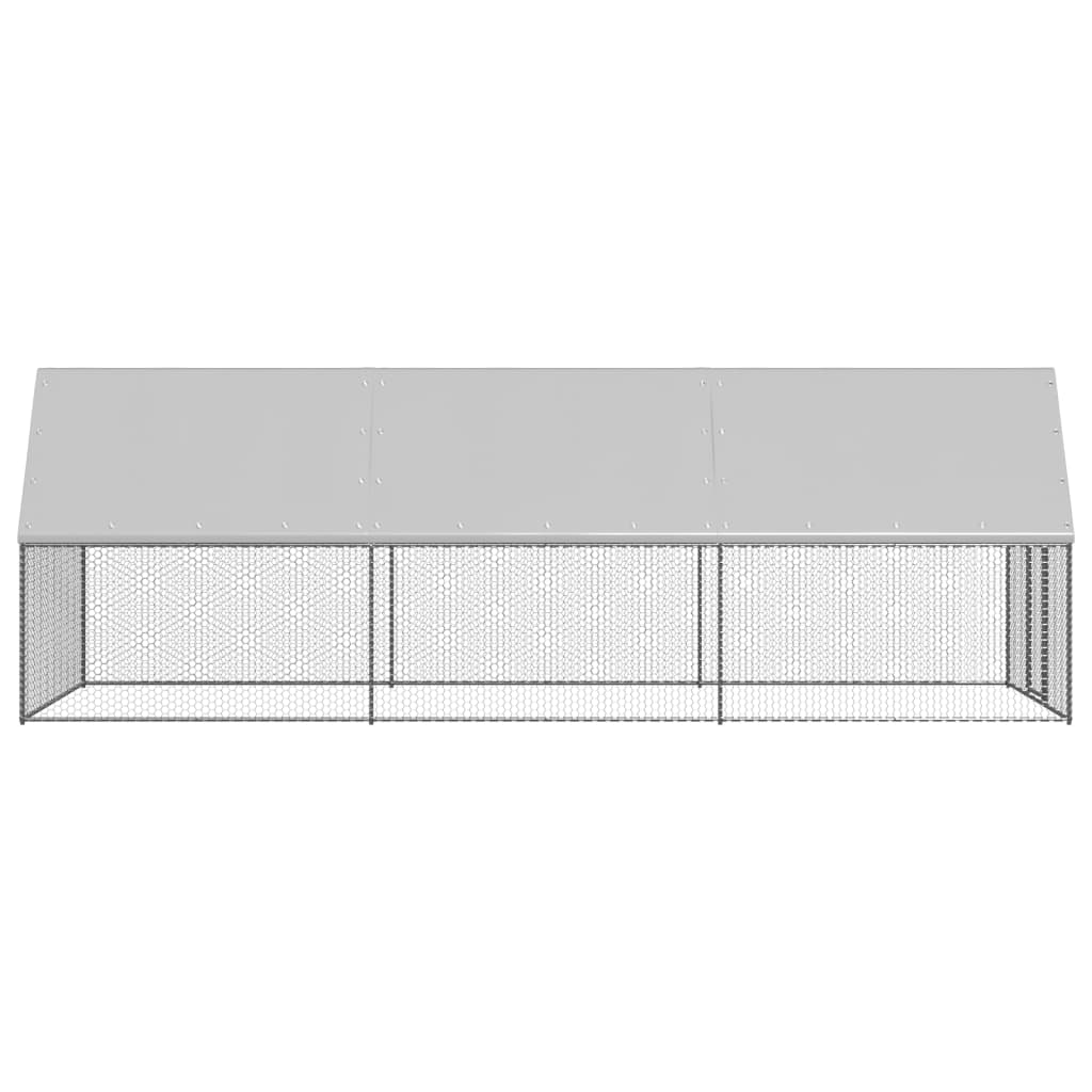 vidaXL Chicken Cage 6.6'x19.7'x6.6' Galvanized Steel-2