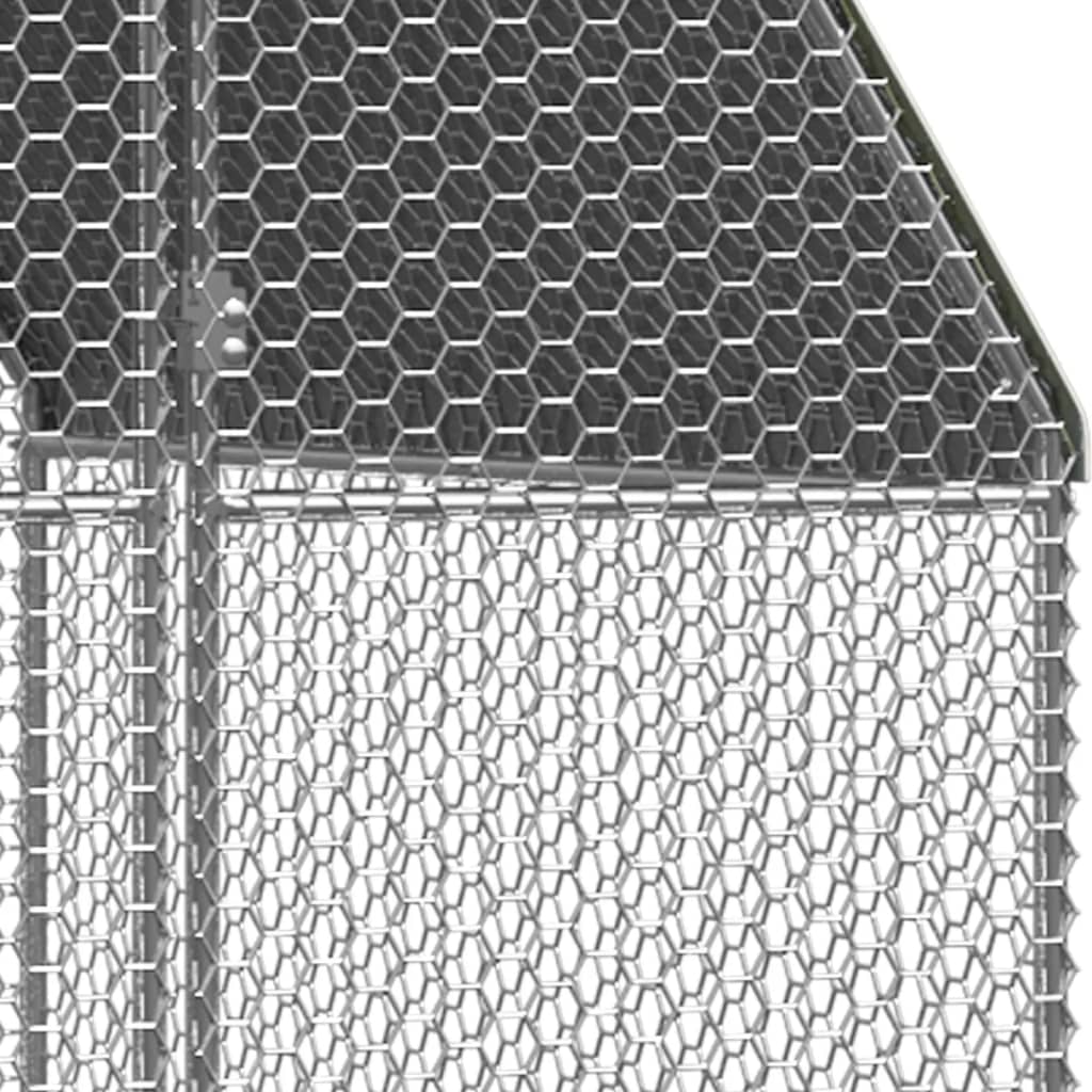 vidaXL Chicken Cage 6.6'x19.7'x6.6' Galvanized Steel-3