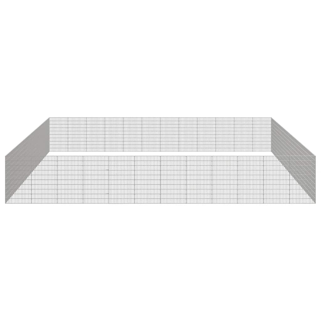 vidaXL Free Range Animal Enclosure 48-Panel 21.3"x39.4" Galvanized Iron-3