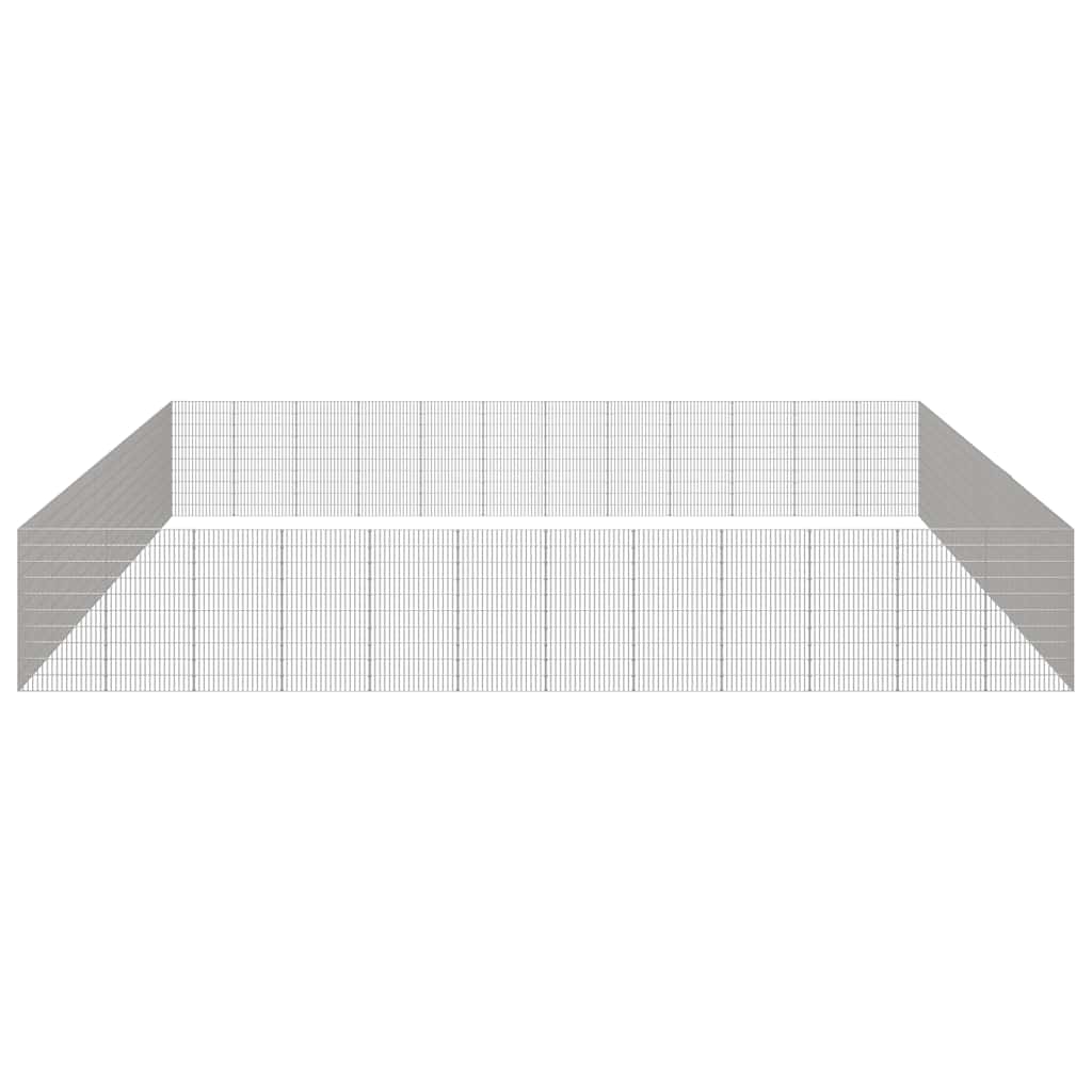 vidaXL Free Range Animal Enclosure 48-Panel 21.3"x39.4" Galvanized Iron-4