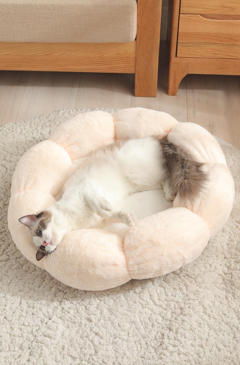 Floral Haven Pet Bed - Luxurious Flower-Shaped Blanket For Dogs And Cats-2