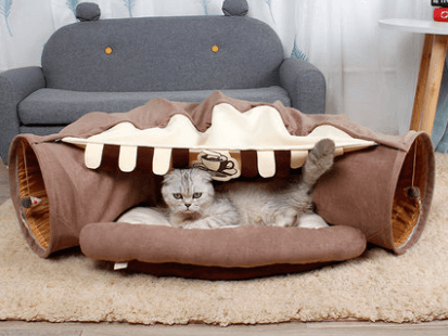 Feline Funhouse Interactive Cat Tunnel - Portable Play Toy For Cats, Rabbits, And Ferrets-2