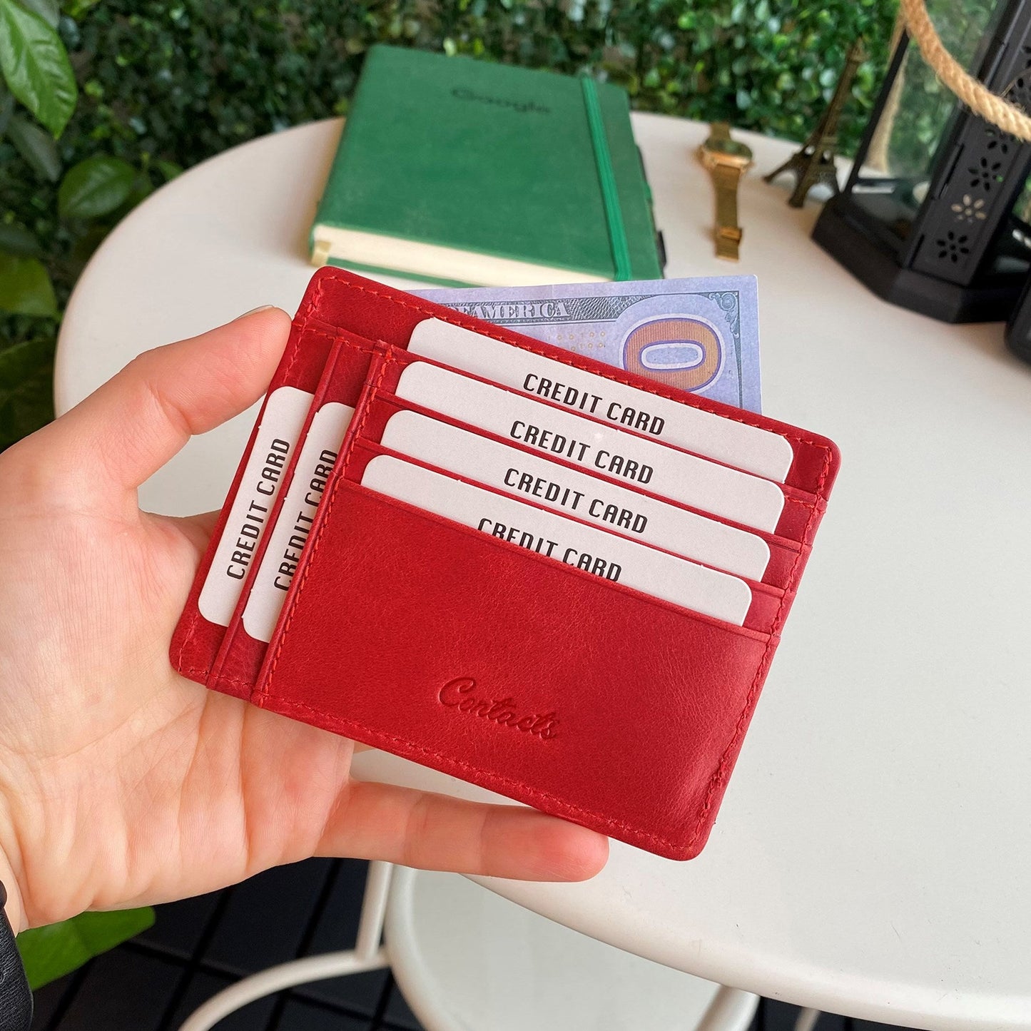 Flerna - Genuine Leather Slim RFID Protection Wallet/Card Holder-3