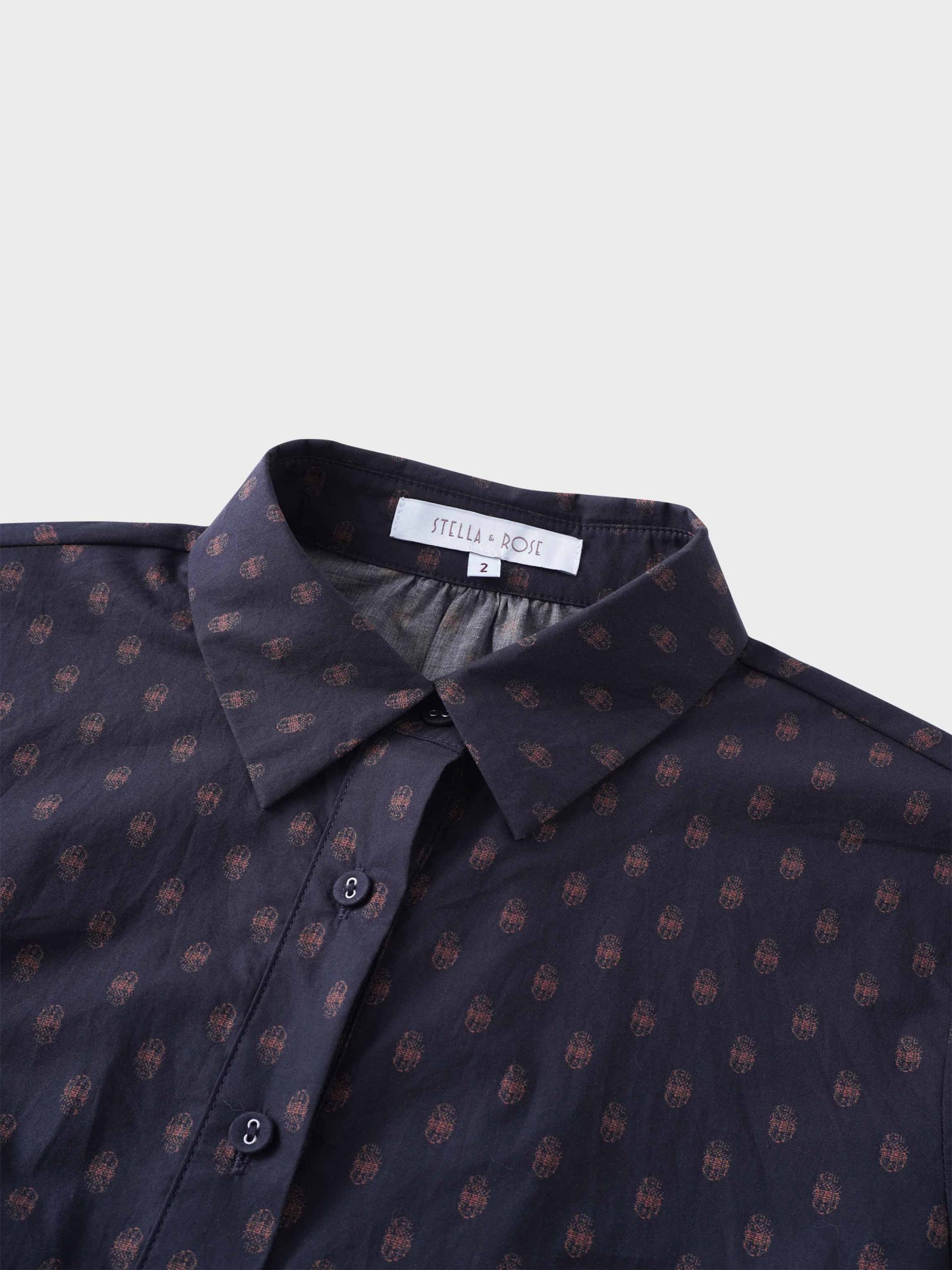 Printed Cotton Belted Shirtdress-Geometric-4