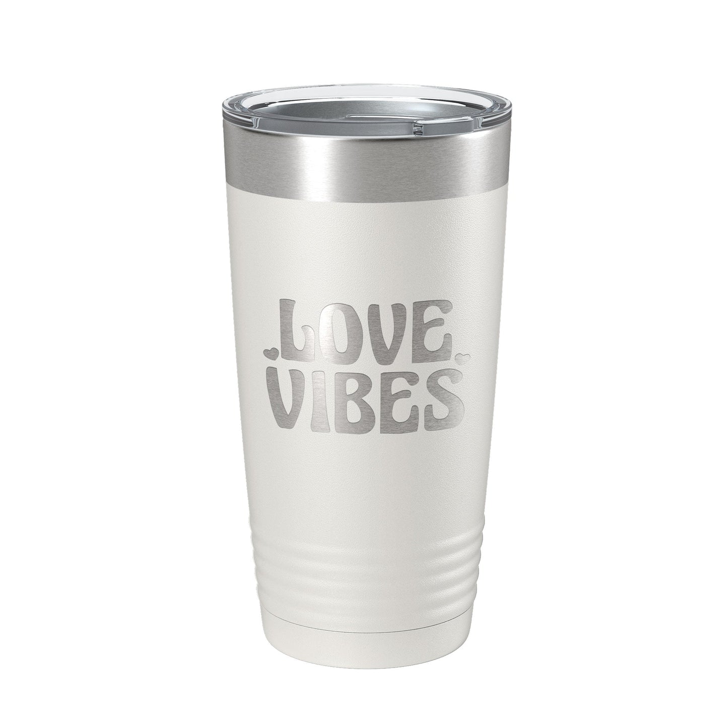 Love Vibes Tumbler Valentine's Day Travel Mug Gift Insulated Laser Engraved Coffee Cup 20 oz-1