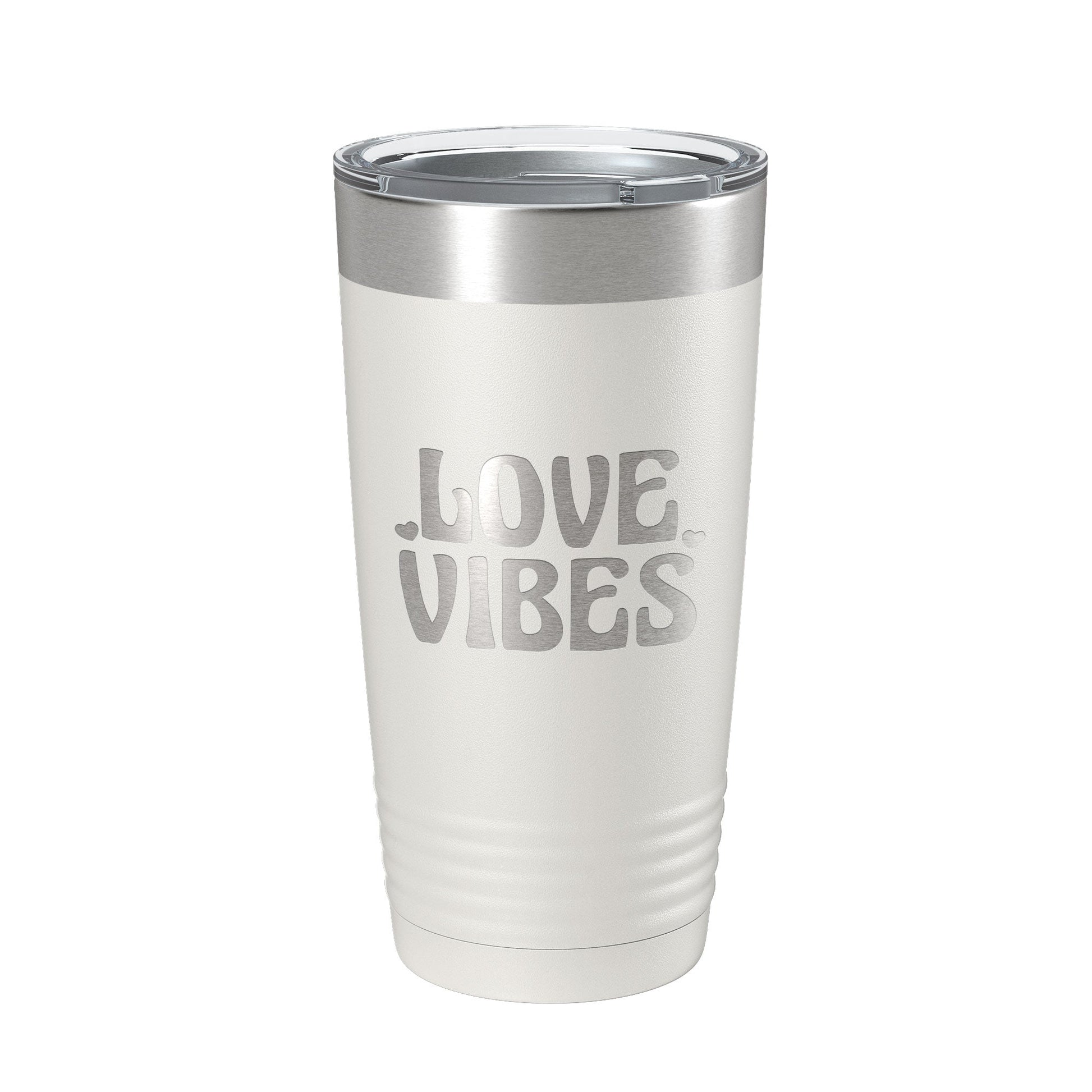 Love Vibes Tumbler Valentine's Day Travel Mug Gift Insulated Laser Engraved Coffee Cup 20 oz-1