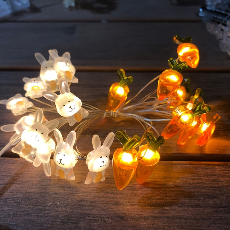 LED Copper Wire Rabbit Carrot Light String-2