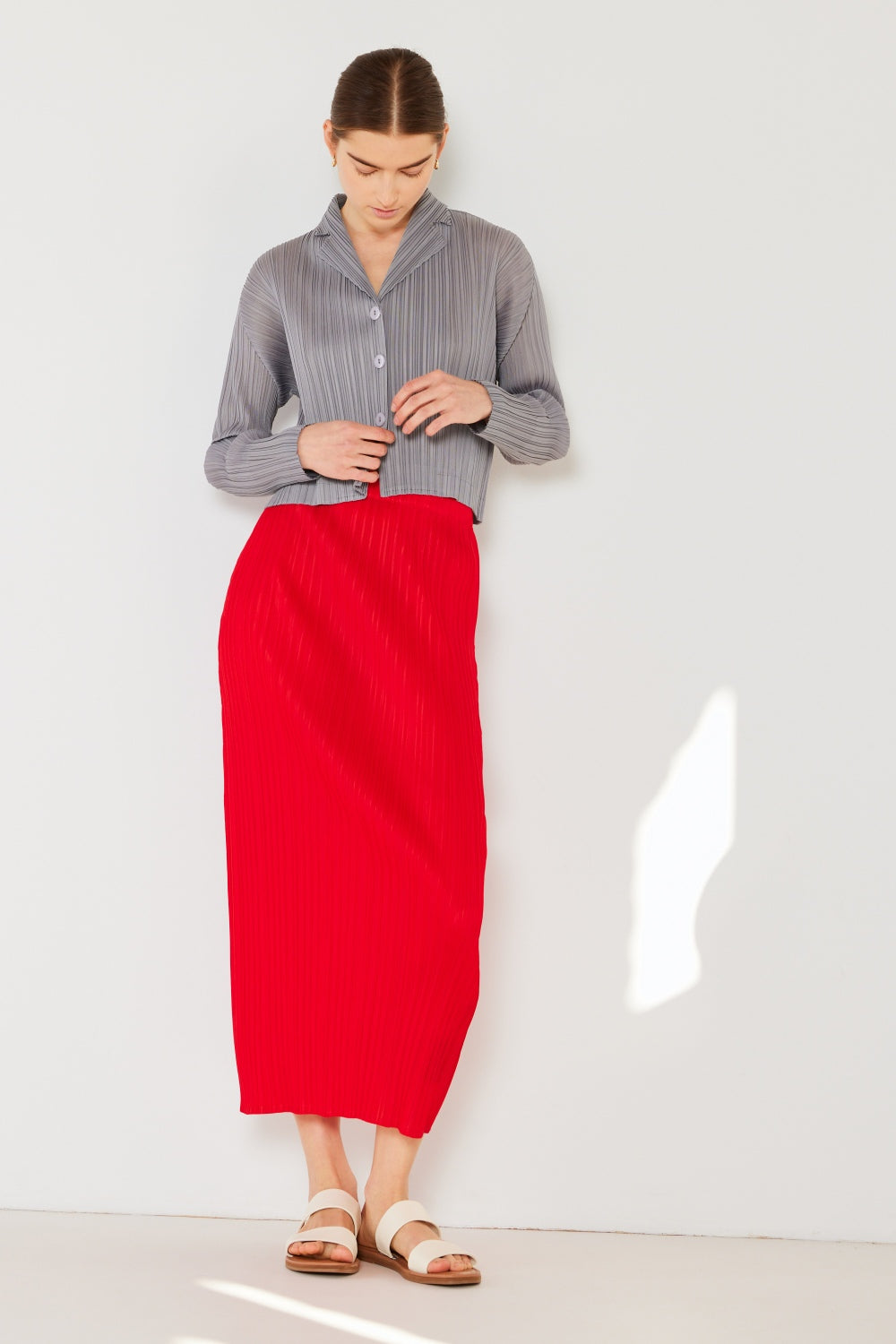 Marina West Swim Pleated Midi Pencil Skirt-3