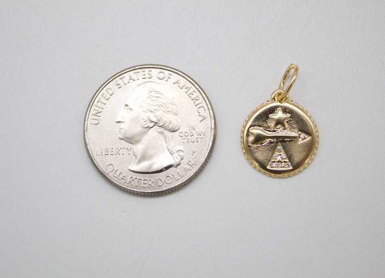 18K Gold Filled Arrow Coin Charm-1