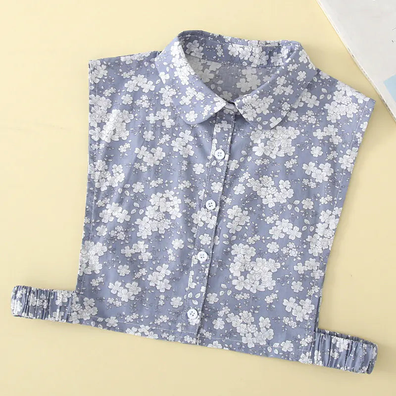Women's Cotton Decorative Detachable Collar Shirt