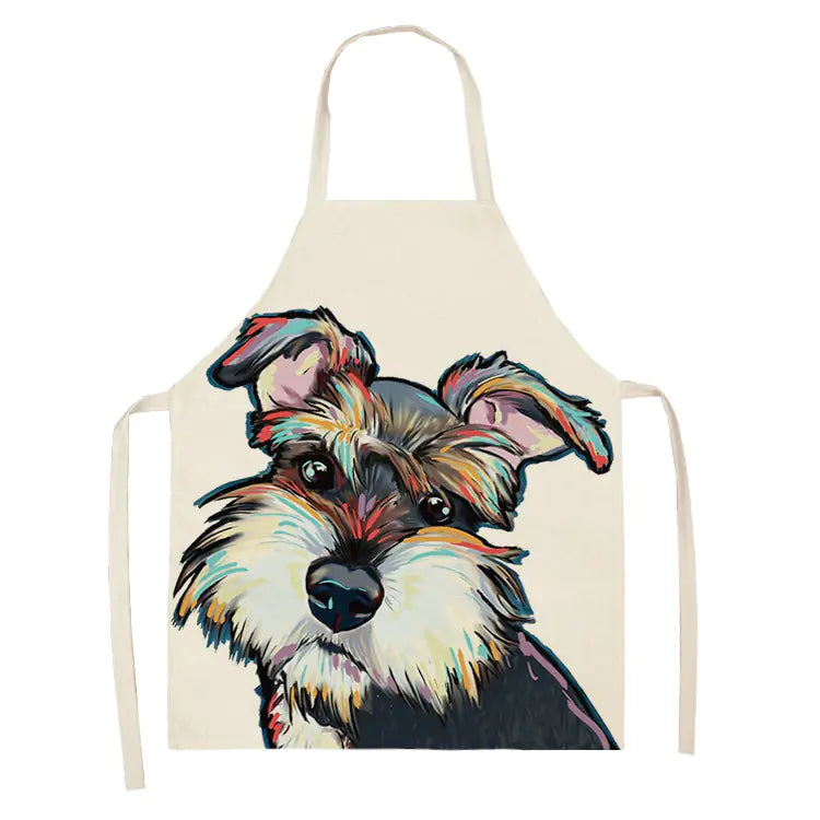 Nordic Polyester Dog Print Apron for Adults