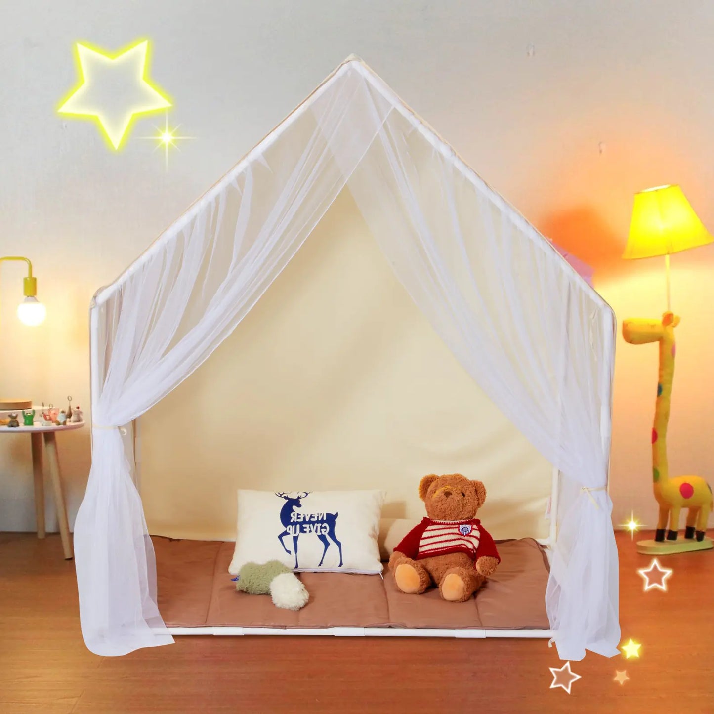 Kids Play Tent with Mat & Light