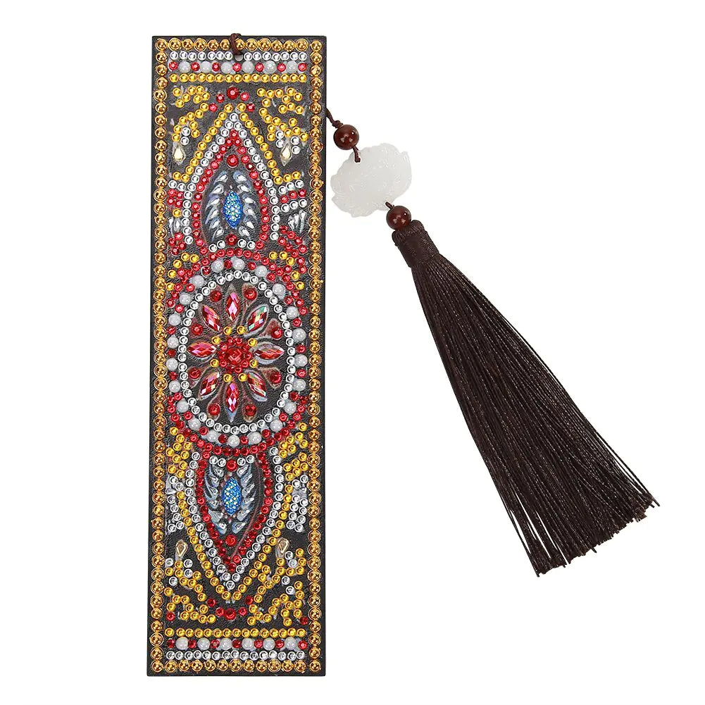 DIY Diamond Painting Leather Bookmark with Tassel