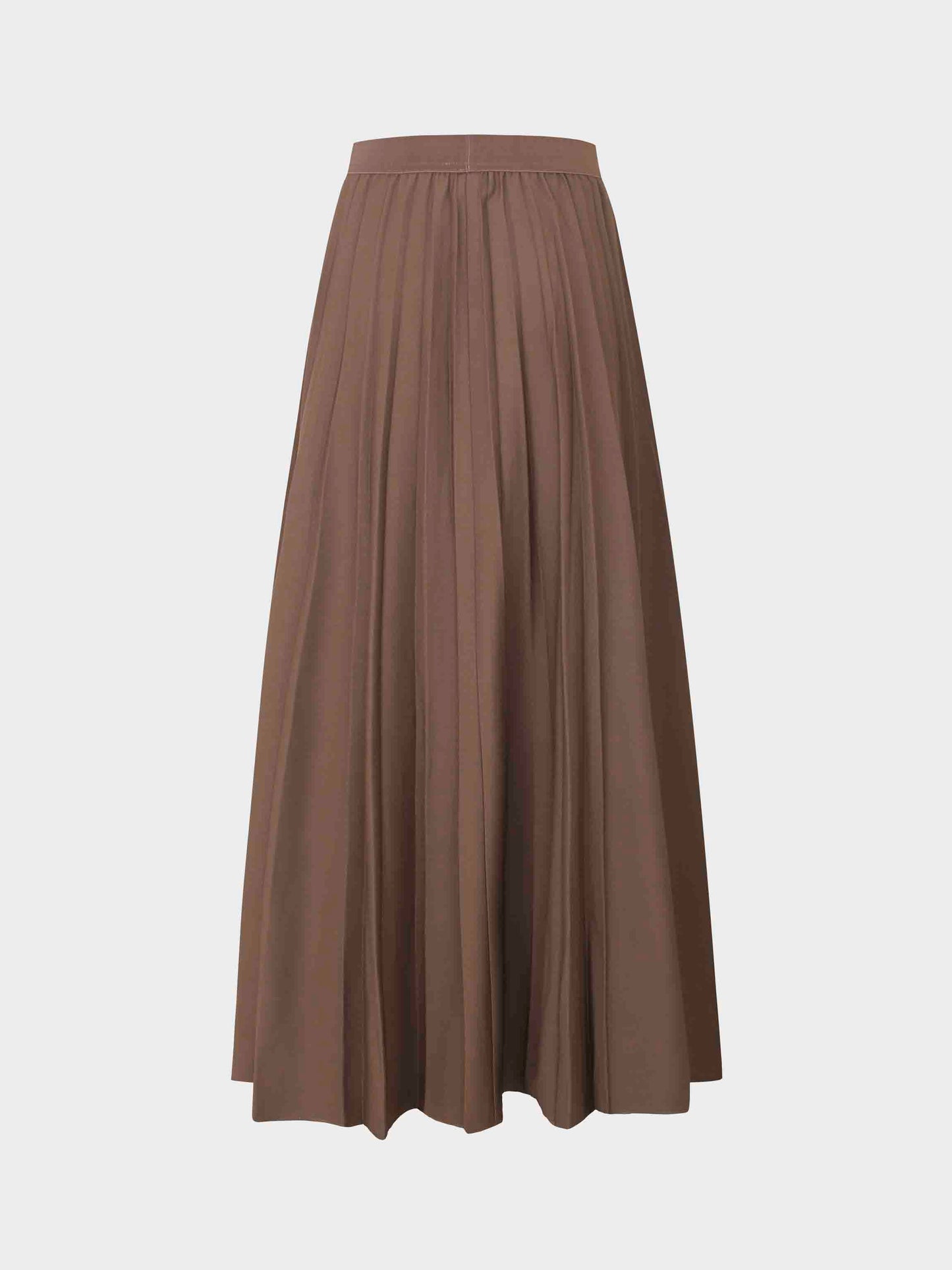 Pleated Skirt 37"-Brown-1
