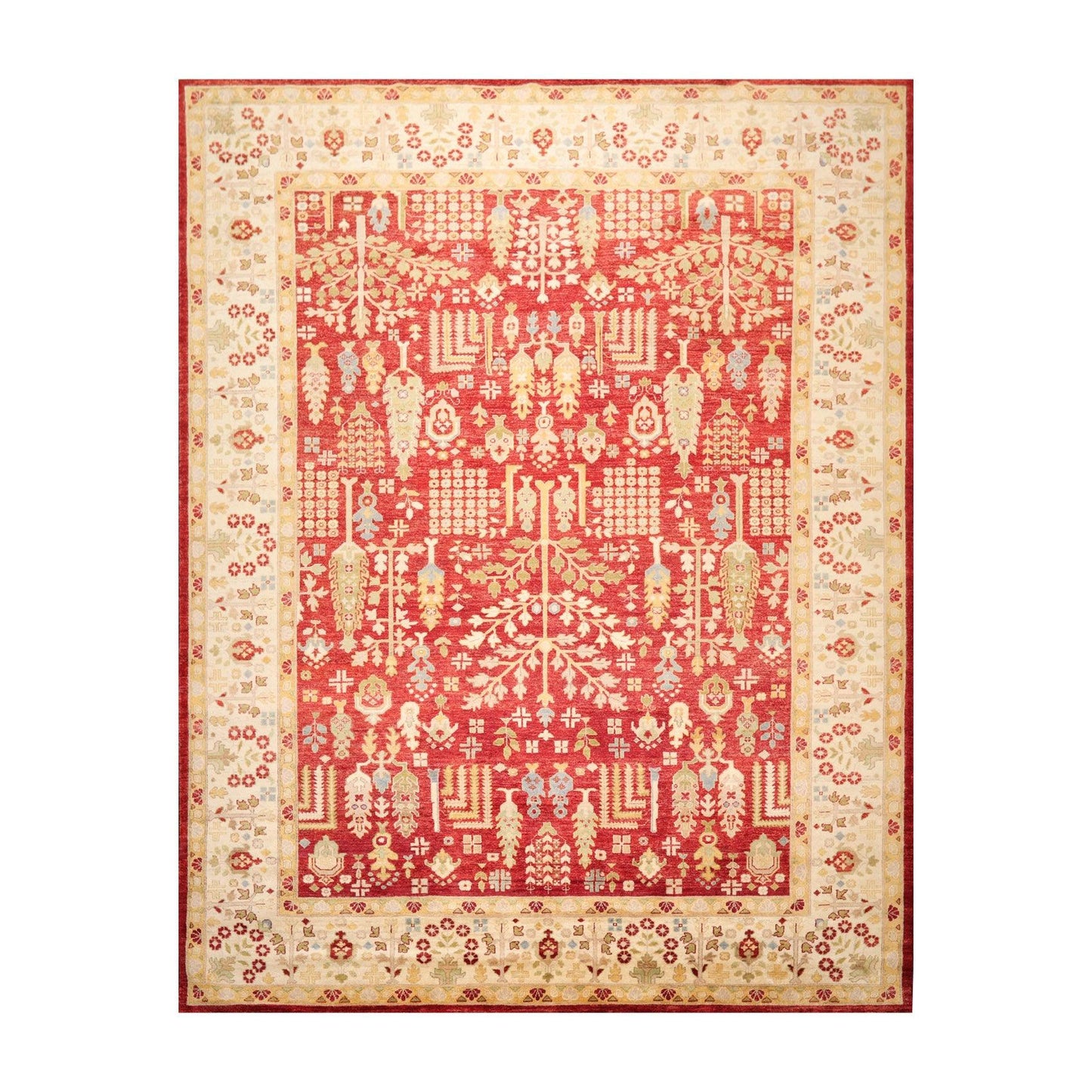 9'1" x 11'11" Hand Knotted 100% Wool Peshawar Traditional Oriental Area Rug Rust-0