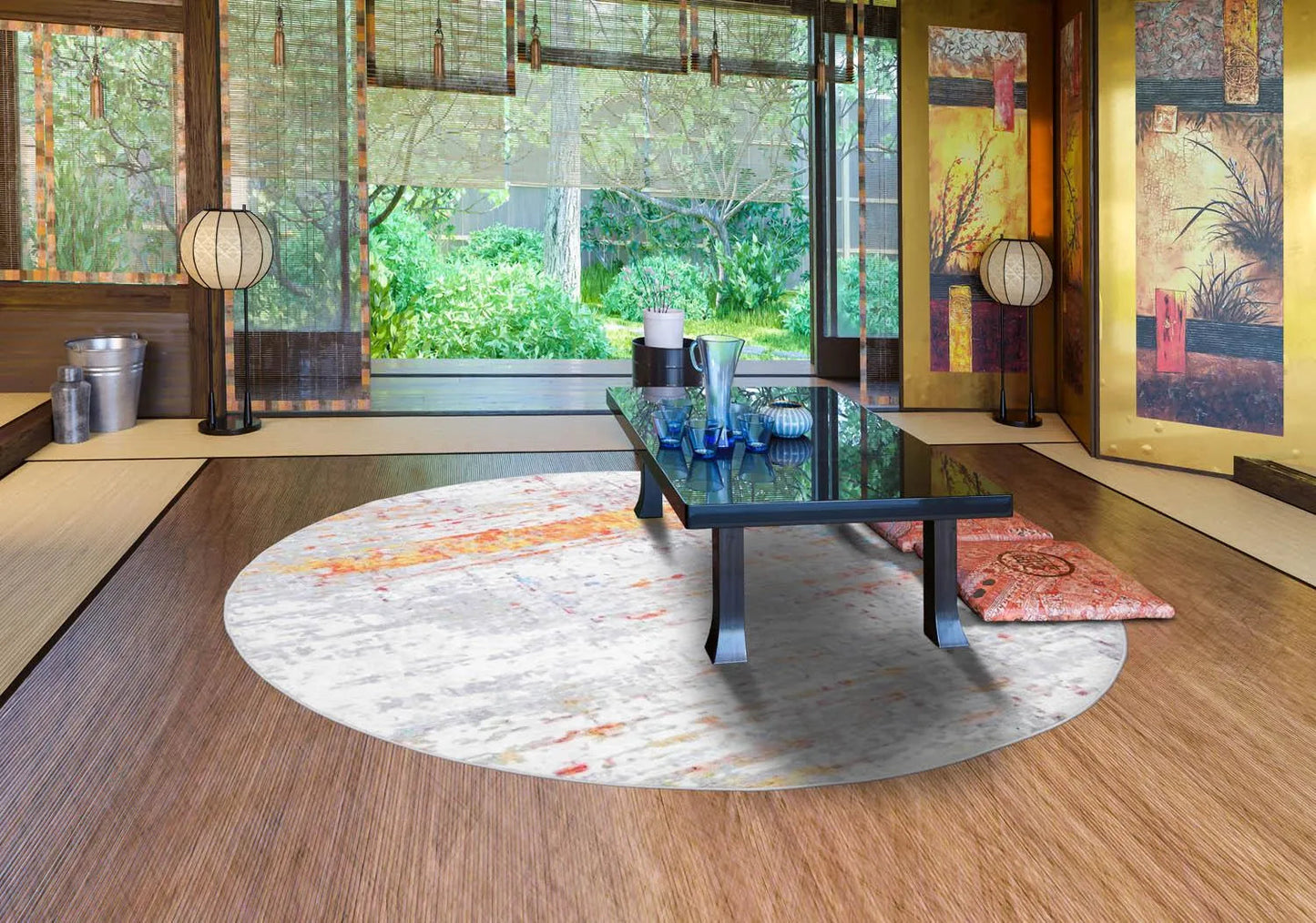 LoomBloom Multi Sizes Beige Machine Made Contemporary/Abstract Abstract Flatweave Polyester Oriental Area Rug-2